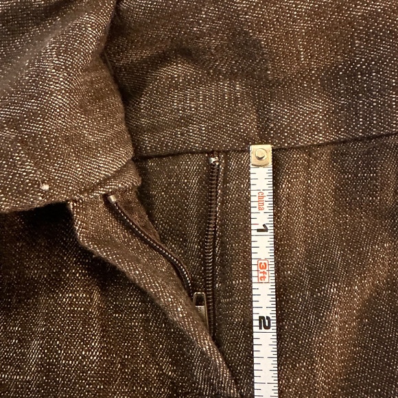 Linen Look Wide Leg Heavy Cotton Trousers Preppy Academia Office - Picture 12 of 14